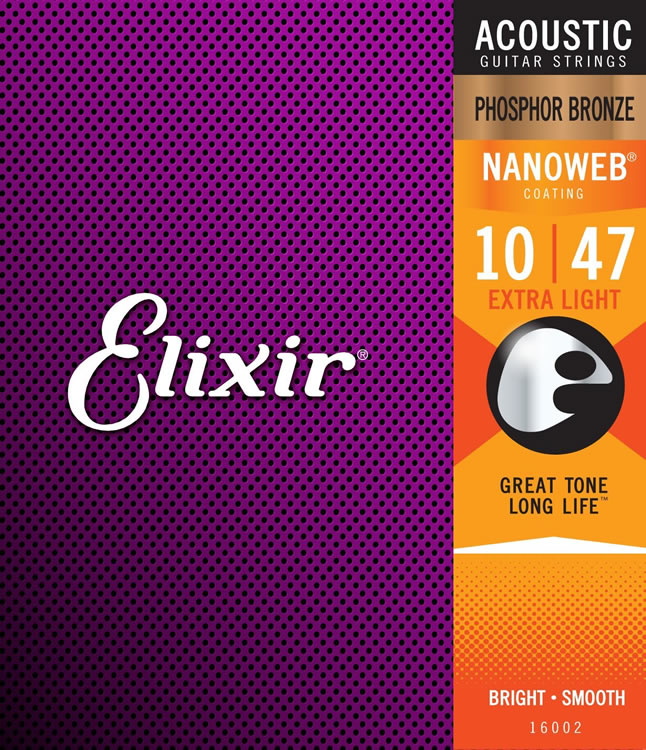 Elixir NANOWEB Phosphor Bronze #16002 .010-.047